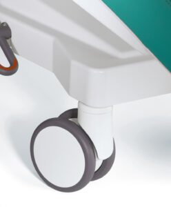 12,5 cm Ø wielen met centrale vergrendeling inclusief onderstelbekleding
